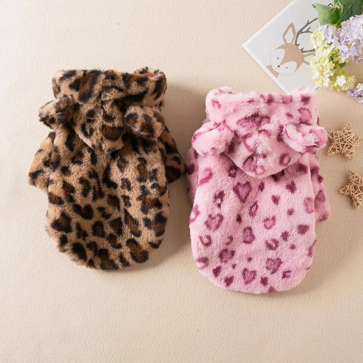 Leopard Print Hooded Coat