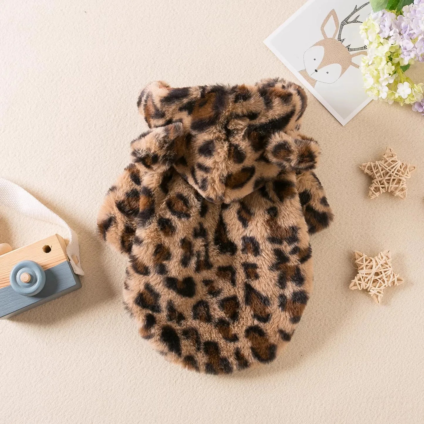 Leopard Print Hooded Coat