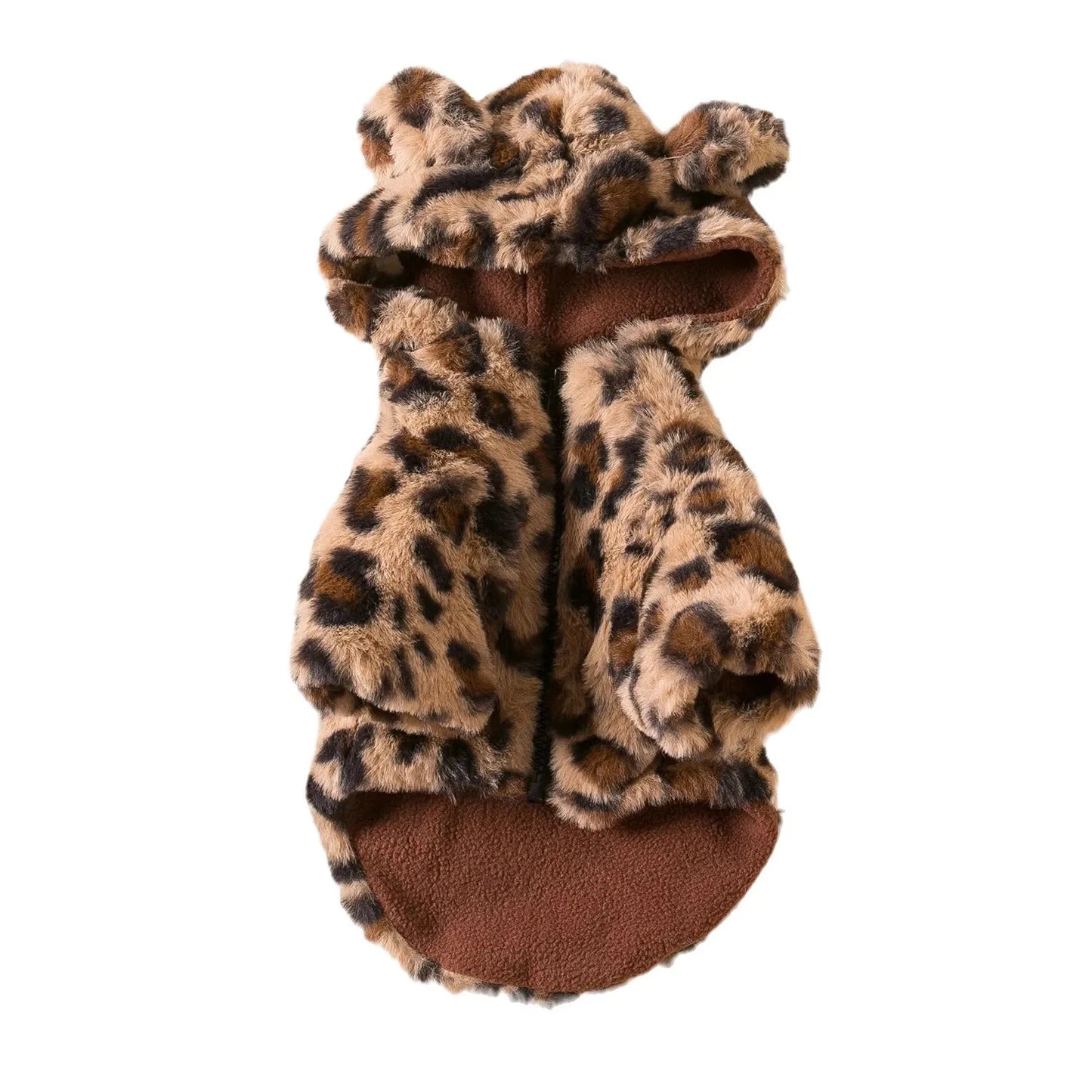 Leopard Print Hooded Coat